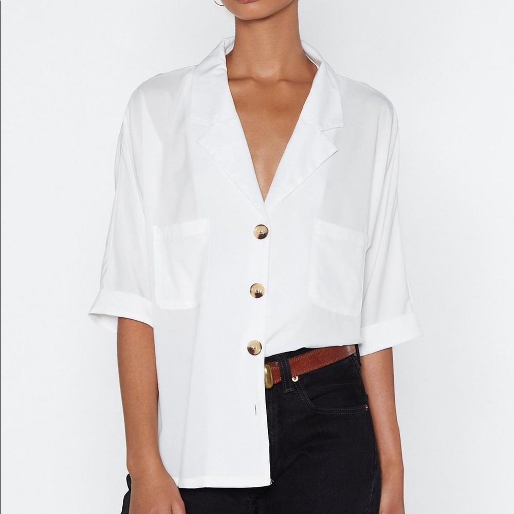 Nastygal v-neckline relaxed shirt